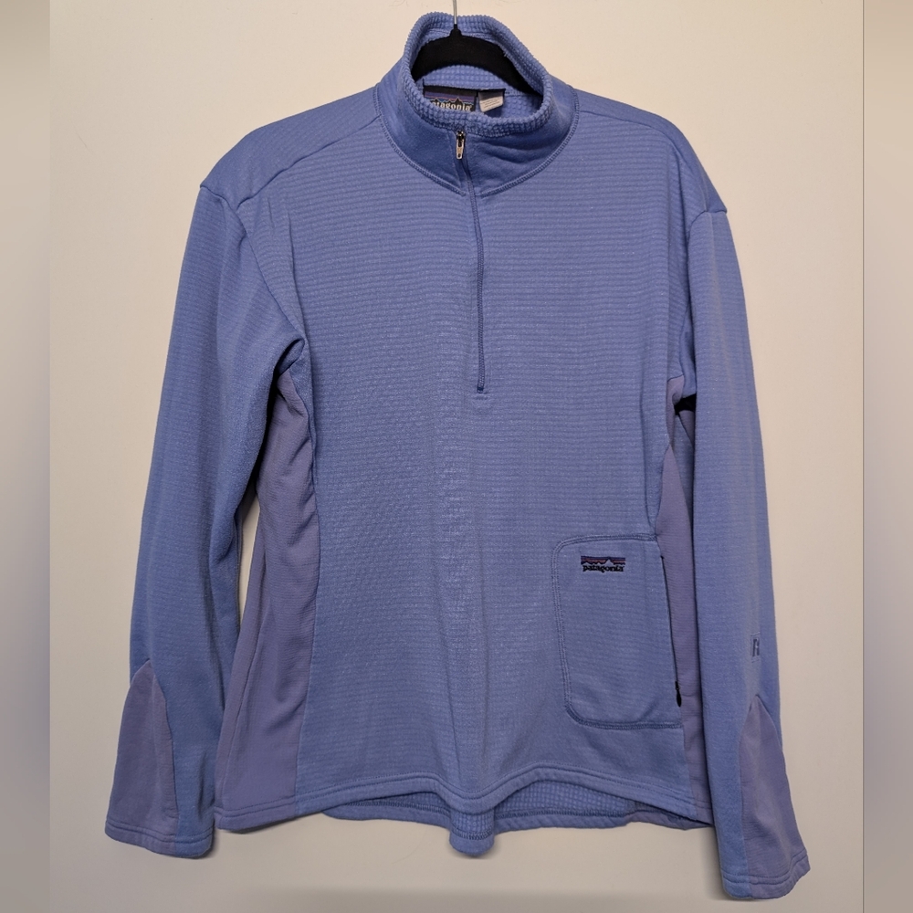 Vtg Patagonia R1 Regulator Grid Fleece Pullover Lavender | Women’s L | USA Made